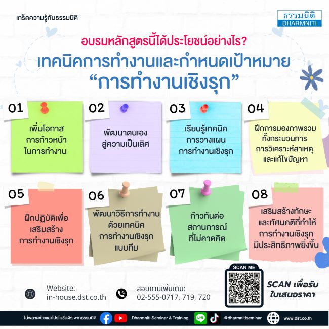 เทคนิคการทำงานและกำหนดเป้าหมาย การทำงานเชิงรุก