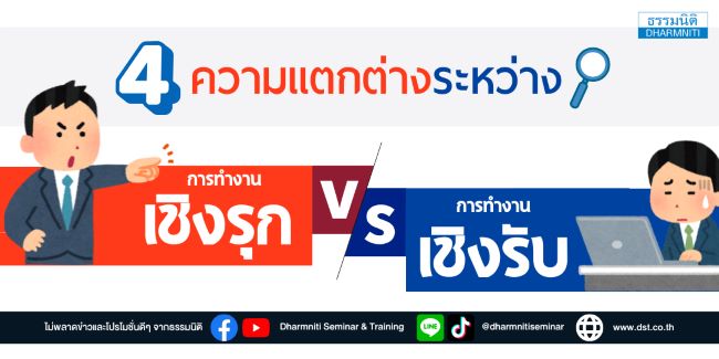 4 ความแตกต่างระหว่าง การทำงานเชิงรุก vs การทำงานเชิงรับ