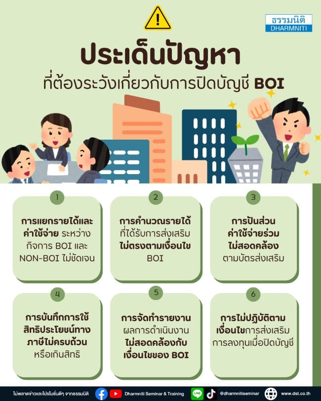 เทคนิคการปิดบัญชีสำหรับธุรกิจ ที่ได้รับการส่งเสริมการลงทุนจาก boi