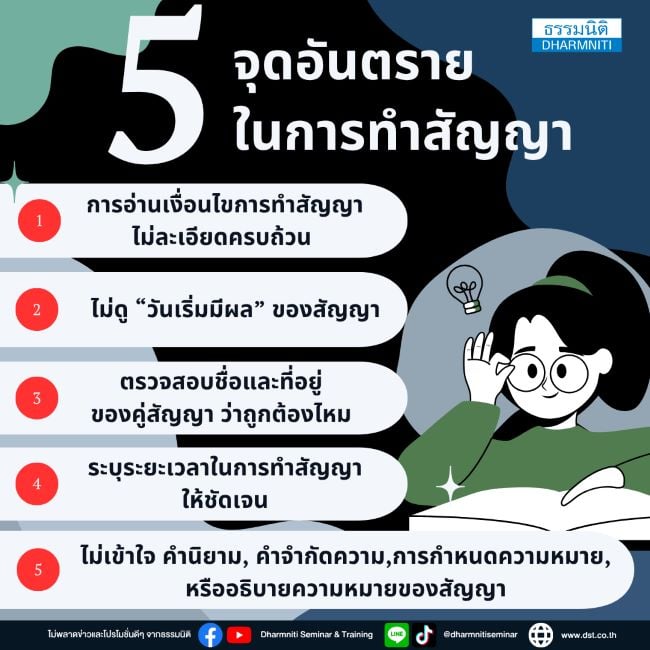 5 จุดอันตราย ในการทำสัญญา