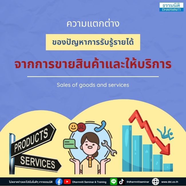 ความแตกต่างของปัญหาการรับรู้รายได้จากการขายสินค้าและให้บริการ