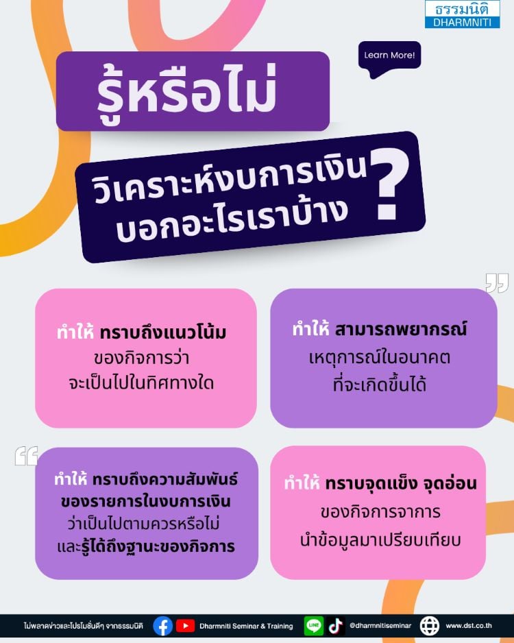 รู้หรือไม่ วิเคราะห์งบการเงินบอกอะไรเราบ้าง 